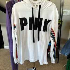 White Victoria secret pink sweatshirt hoodie